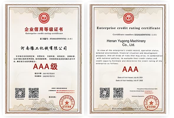 AAA Enterprise Credit Rating Certificate