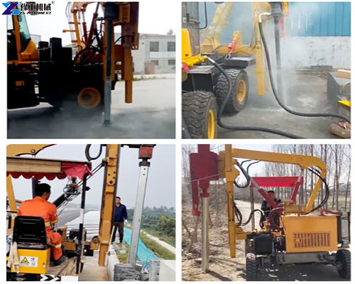 guardrail piling machines usage