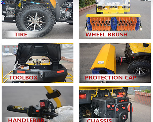 sidewalk snow clearing machine features