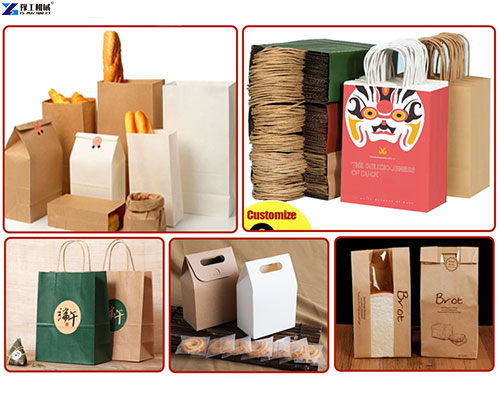 bags made by automatic paper bag making machine