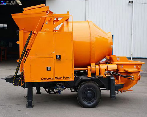 concrete mixer machine with pump