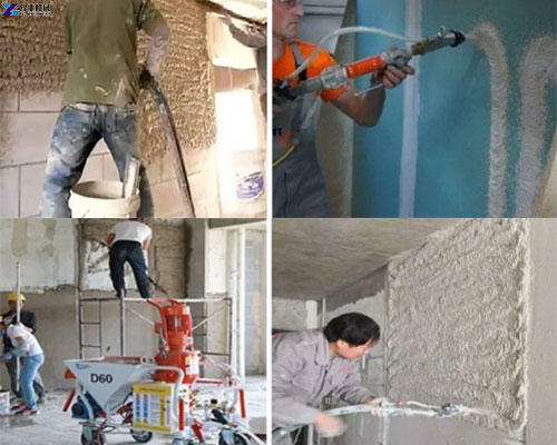 gypsum plastering machine application