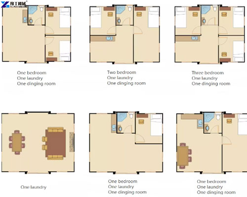 prefab fold out container home layout